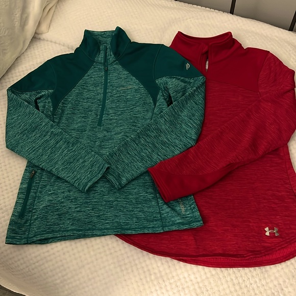 2 Fleece tops Under Armour and Eddie Bauer XS - Picture 1 of 6
